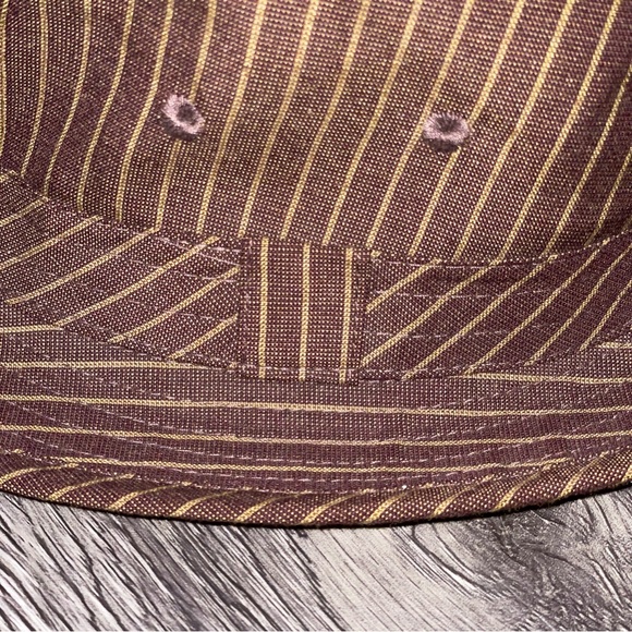 🔥 3 for $15 🔥 Brown and beige pinstripe fedora M/L - Picture 3 of 9